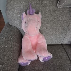 Pink and Purple Plush Unicorn Toy
